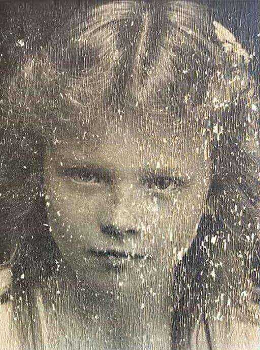 Damaged old photo before restoration