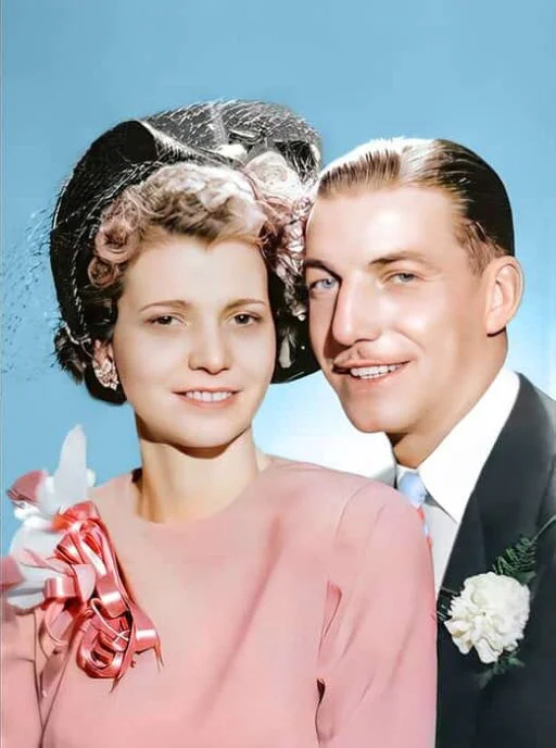 Restored family snapshot after AI color and contrast repair